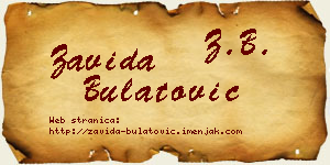 Zavida Bulatović vizit kartica